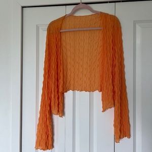 SHEIN Orange Shear Coverup Cardigan